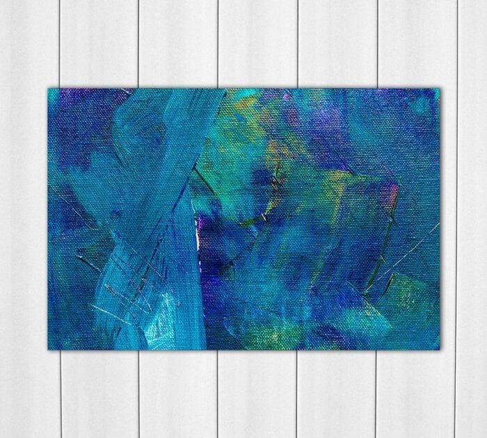 Abstract Art Blue and Green - Acrylic Photo