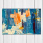 Abstract Art Blue and Orange- Acrylic Photo