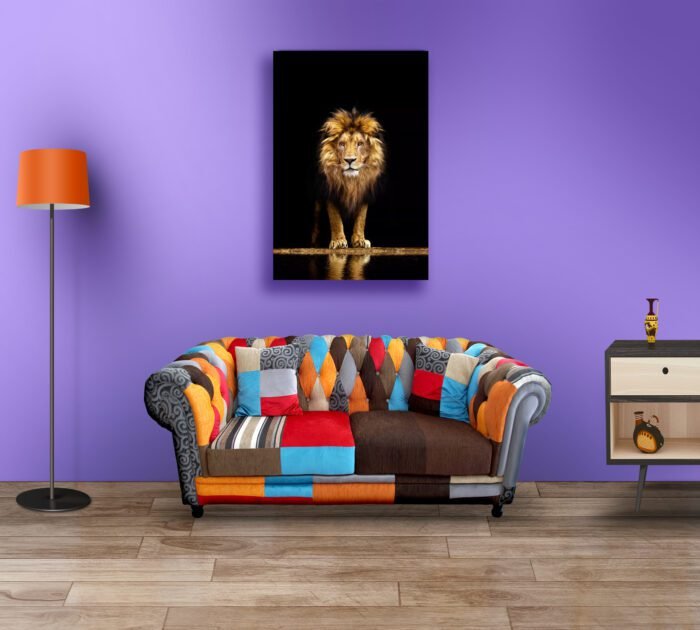 Standing Lion with Black Print Acrylic Photo
