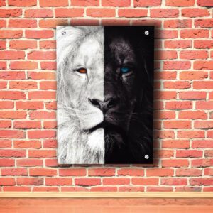 Lion Half White & Black Acrylic Photo