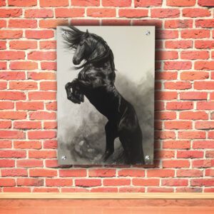 Black Rearing Hourse Acrylic Photo