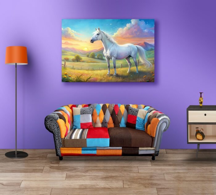 White Horse Acrylic Photo