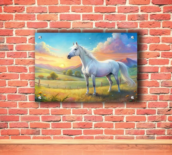 White Horse Acrylic Photo