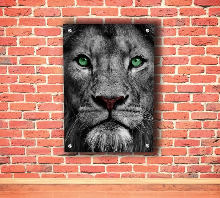 Green Eye Lion Acrylic Photo