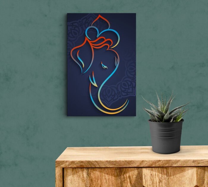 Coloring LineArt God Ganesha Acrylic Photo