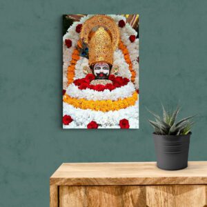 Khatu Shyam Baba Decor With Flowers Acrylic Photo