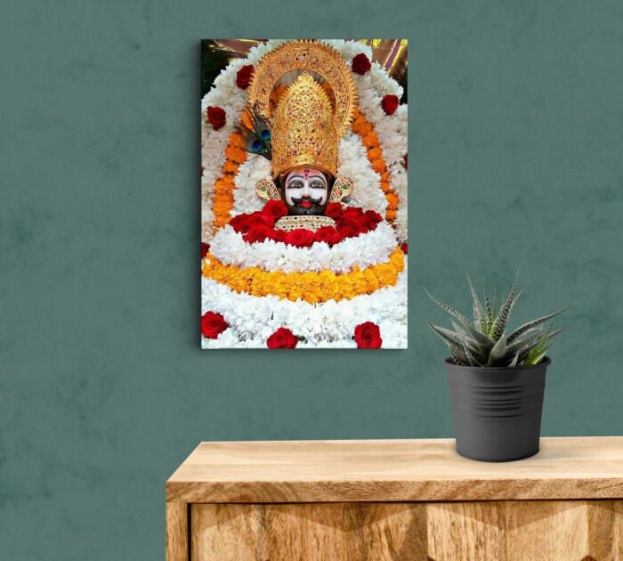 Khatu Shyam Baba Decor With Flowers Acrylic Photo