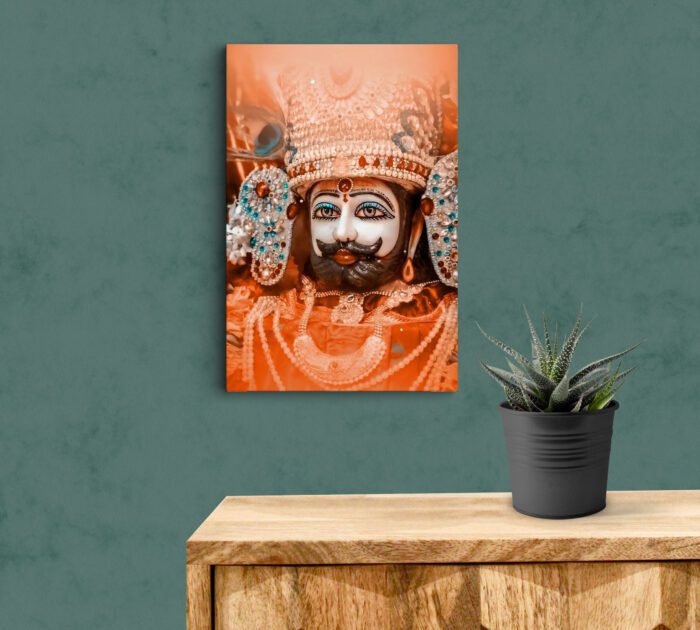 Khatu Shyam Baba with Orange Dressed Acrylic Photo