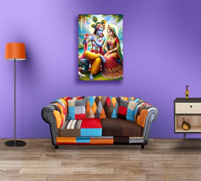 Colorful Lord Radhe Krishna Acrylic Photo