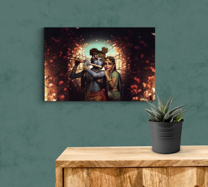 Radhe Krishna with Basuri Acrylic Photo