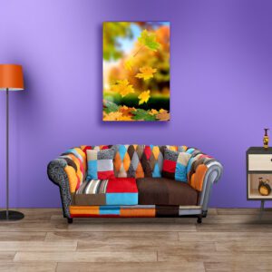 Flying Autumn Yellow Leaf Acrylic Photo