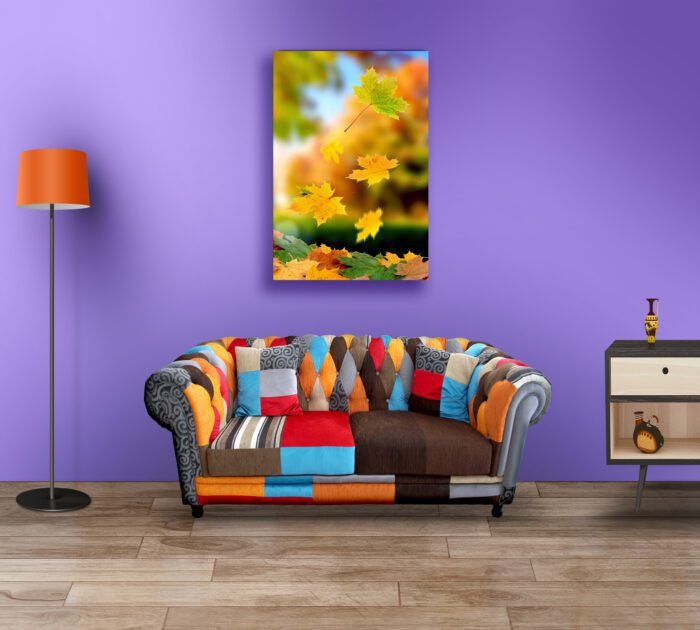 Flying Autumn Yellow Leaf Acrylic Photo