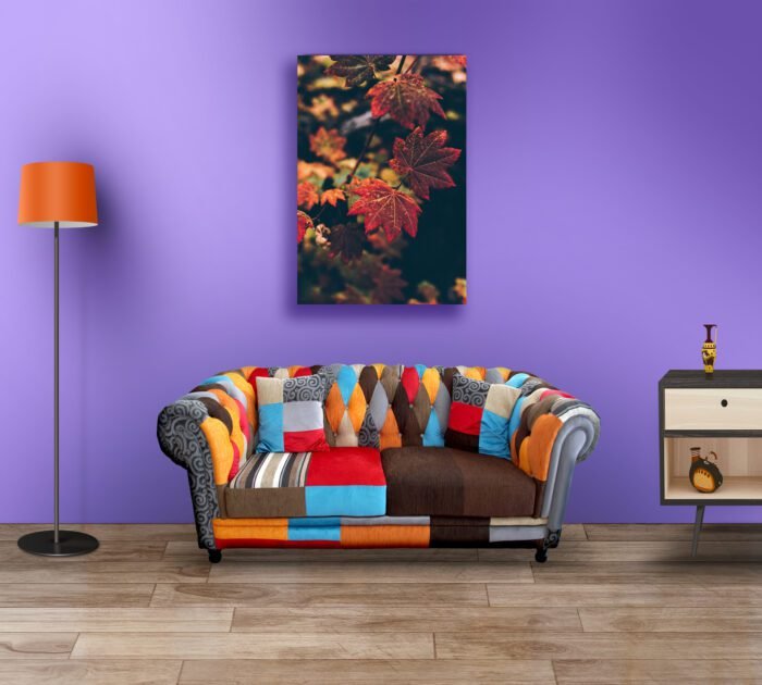 Warm Red Fall Foliage Leaves Acrylic Photo