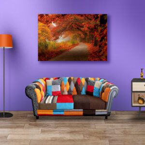 Autumn Birch Forest With Yellow Leaves Acrylic Photo