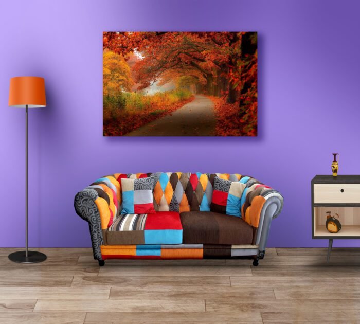 Autumn Birch Forest With Yellow Leaves Acrylic Photo