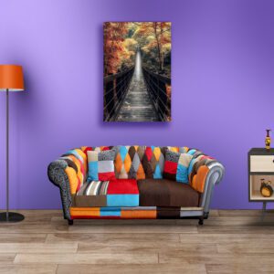 Beauty of Nature with Hanging Bridge Acrylic Photo