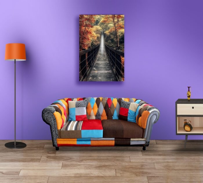 Beauty of Nature with Hanging Bridge Acrylic Photo