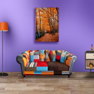 Serene Autumn Forest with Vibrant Foliage Acrylic Photo
