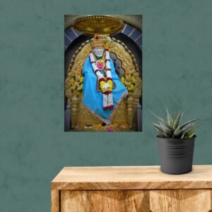 Sai baba with blue Dressed Acrylic Photo