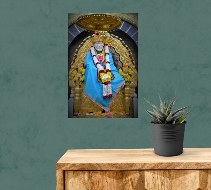 Sai baba with blue Dressed Acrylic Photo