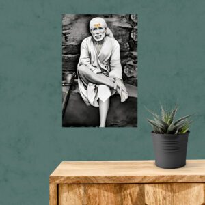 Black and White Sai baba Acrylic Photo